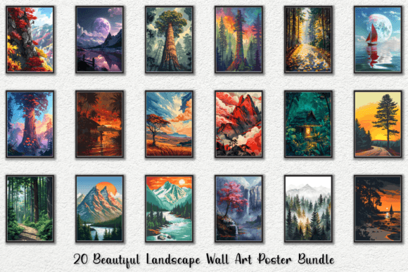 Download Beautiful Landscape Wall Art Poster Set - Premium Resources