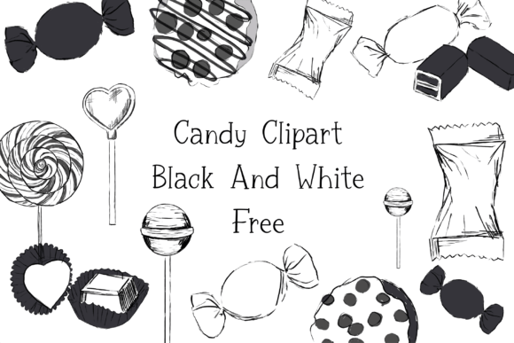 Download Candy Clipart Black and White Free - Free Collection