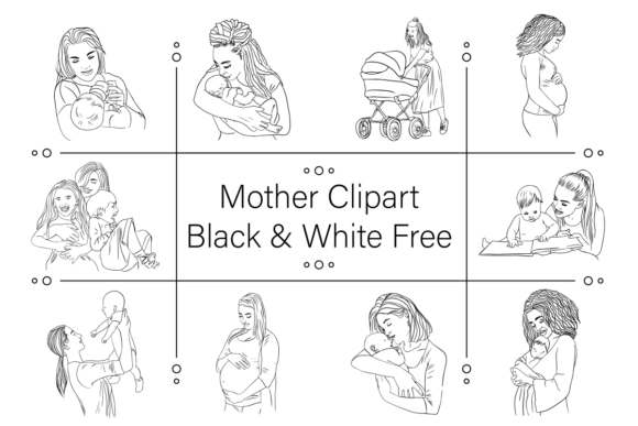 Download Mother Clipart Black &amp; White Free - Free Collection