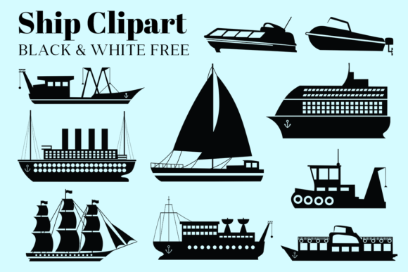 Download Ship Clipart Black &amp; White Free - Free Collection
