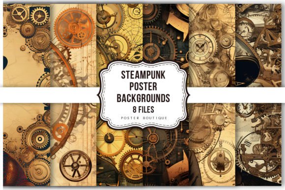 Download Steampunk Poster Clipart Set - Premium Bundle