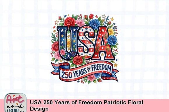 Download USA 250 Years of Freedom Patriotic Floral Design - Free Collection
